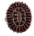 Sterling Silver And Red Oyster Shell Ring Size 5-3/4 AS54526